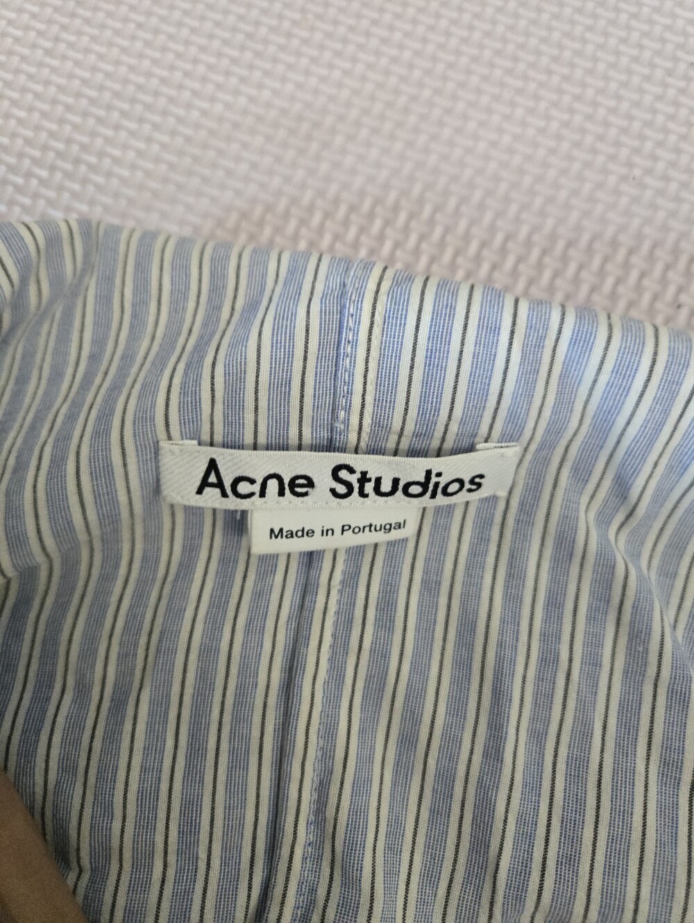 Acne blue and white striped asymmetric button-down shirt - Picture 8 of 9
